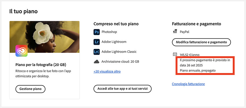 acquistare più volte licenza Adobe piano fotografia Amazon